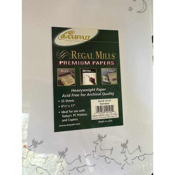 Holiday Ampad 25 Regal Mills Premium Papers Christmas theme 8 1/2x11 Set Of 4 - Picture 2 of 4